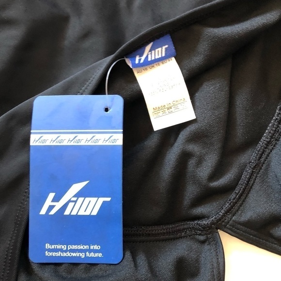 Hilor Halter Tie One Piece Swimsuit Black US 12 - Picture 8 of 12